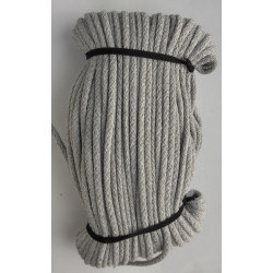 22294 Cotton braided cord 5 mm 1608 -  light grey/1 m