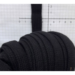 21600 Cotton braided cord, tube, 18 mm black/1 m