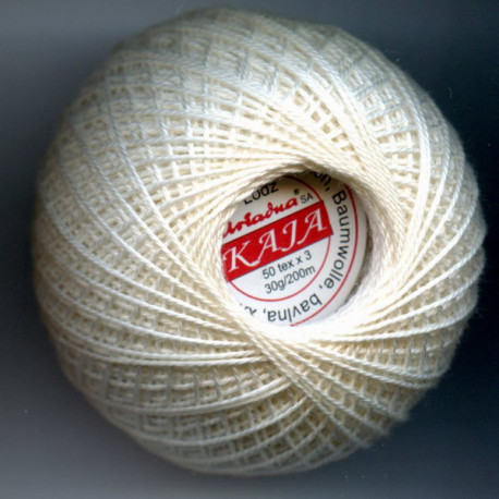3567/000 Cotton crocheting yarn "Kaja", color 000-natur/30g/200m