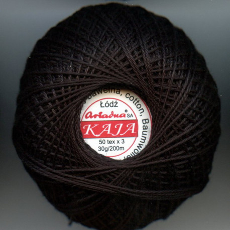 Cotton crocheting yarn "Kaja", color 0099-black/30g/200m