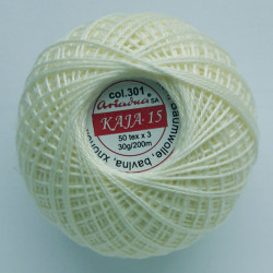 3567/301 Cotton crocheting yarn "Kaja", color 301-light champagne/30g/200m