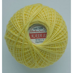 3567/329 Cotton crocheting yarn "Kaja", color 329-yellow/30g/200m
