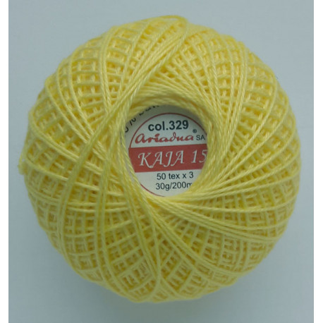 3567/329 Cotton crocheting yarn "Kaja", color 329-yellow/30g/200m