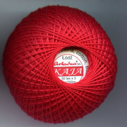 3567/307 Cotton crocheting yarn "Kaja", color 307-red/30g/200m