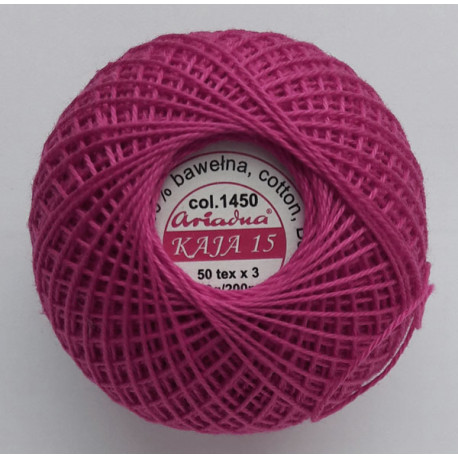 3567/1450 Cotton crocheting yarn "Kaja", color 1450-crimson/30g/200m