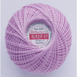 3567/324 Cotton crocheting yarn "Kaja", color 324-lilac/30g/200m