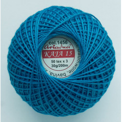 3567/1456 Cotton crocheting yarn "Kaja", color 1456-blue turquoise/30g/200m