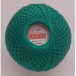 3567/1455 Cotton crocheting yarn "Kaja", color 1455-turquoise green/30g/200m