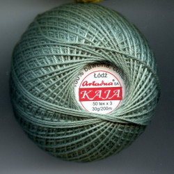 3567/310 Cotton crocheting yarn "Kaja", color 310-gray green/30g/200m