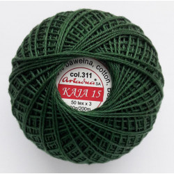3567/311 Cotton crocheting yarn "Kaja", color 311-dark green/30g/200m
