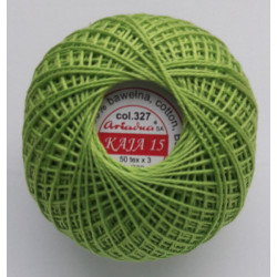 3567/327 Cotton crocheting yarn "Kaja", color 327-light green/30g/200m