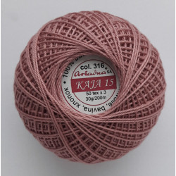 3567/316 Cotton crocheting yarn "Kaja", color 316-old pink/30g/200m
