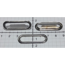 22149 Eyelets oval 30mm stainless nickel/20pcs.