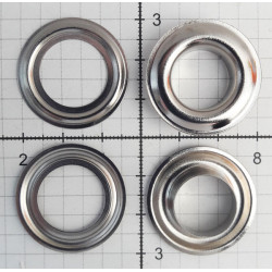 19742 Eyelets 15mm with washers art.15P nickel/25 pcs.
