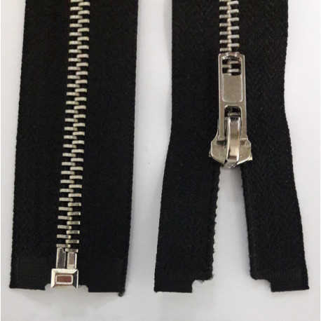20594 Open End Metal Zipper 50 cm nickel/black