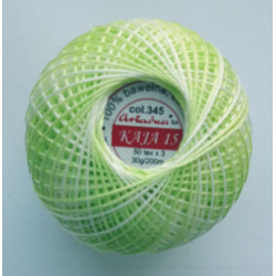 21139/345 Cotton crocheting yarn "Kaja", color 345-greenish shaded /30g/200m