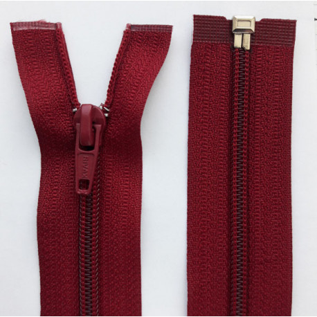 Nylon Zipper S60 open-end 35 cm color 520 - dark red/1pc.