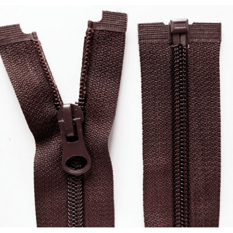 Nylon Zipper S60 open-end 55 cm  col.C141-dark brown/1pc.
