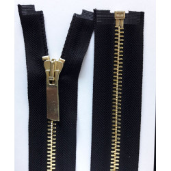 Open End Metal Zipper M60 60 cm length gold/black/1 pc.