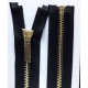 Open End Metal Zipper M60 70 cm length gold/black/1 pc.