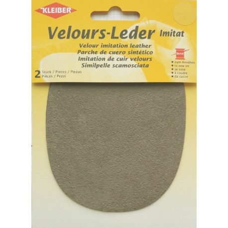 Patches of Velour Imitation Leather art. 896-16 color-taupe/2 pcs.