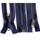 Two Way Metal Zipper M60 85 cm length old brass/dark blue