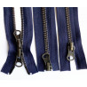 Two Way Metal Zipper M60 85 cm length old brass/dark blue