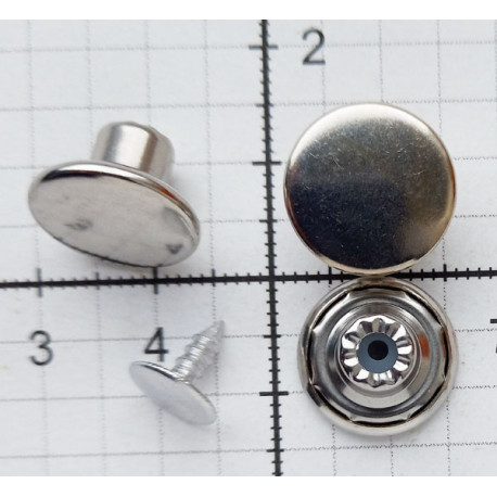 Jeans Tack Button 14 mm nickel, metal base/1 pc.