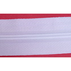 Nylon coil continuous zipper tape No.3 with cord color 501 - white/1 m