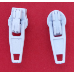 No.3 Nylon Coil Auto Lock Short Tab Sliders Zipper Pull Color White/1 pc.