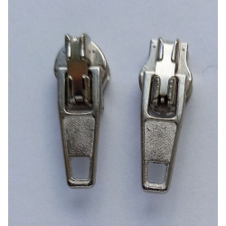 No.3 Nylon Coil Auto Lock Short Tab Sliders Zipper Pull Color Nickel/1 pc.