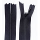 Invisible Zipper 60 cm length, woven tape, black