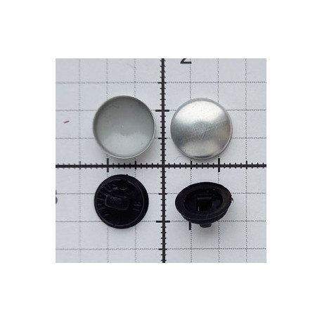 Self Cover Button  Size 18" (11 mm) plastic back black/1000 pcs.