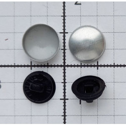 Self Cover Button  Size 20" (12.5 mm) plastic back black/1000 pcs.