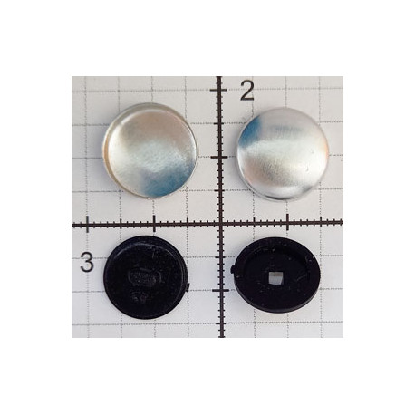 Self-Cover Buttons  Size 24" (15 mm) Plastic Back Black