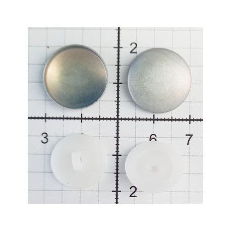 Self-Cover Buttons  Size 28" (18 mm) Plastic Back White