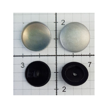 Self-Cover Buttons  Size 28" (18 mm) Plastic Back Black