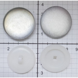 Self-Cover Buttons  Size 50" (32 mm) Plastic Back White