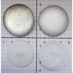 Self-Cover Buttons Size 60" (38 mm) Plastic Back White/25 pcs.