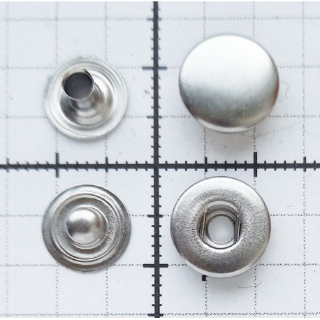 Snap Fasteners "ALFA"10.5 mm stainless, silver/60 pcs.