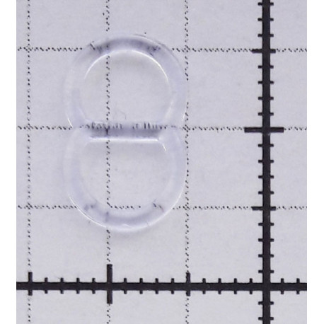 Reguliatoriai plastikiniai petnešėlėms, 6 mm, skaidrūs/100 vnt.