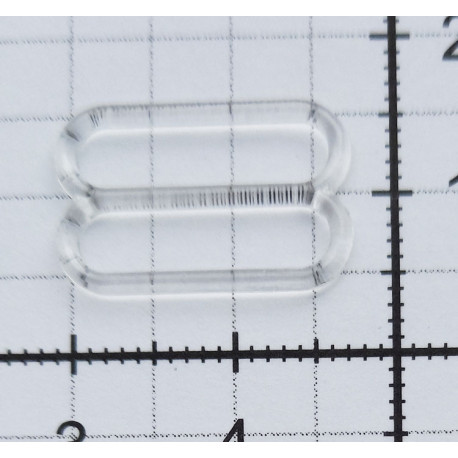 Bra plastic Sliders 15 mm transparent/1 pair