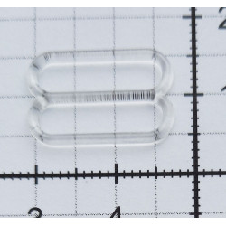 Reguliatoriai plastikiniai petnešėlėms, 15 mm, skaidrūs/100 vnt.