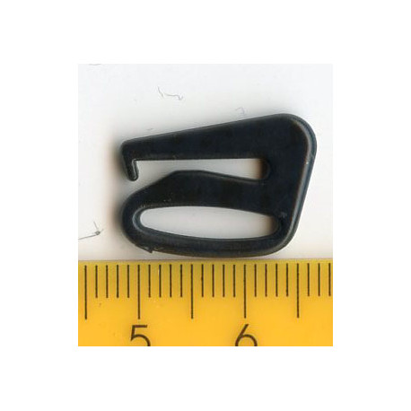 Kabliukai plastikiniai petnešėlėms 14 mm juodi/50 vnt.