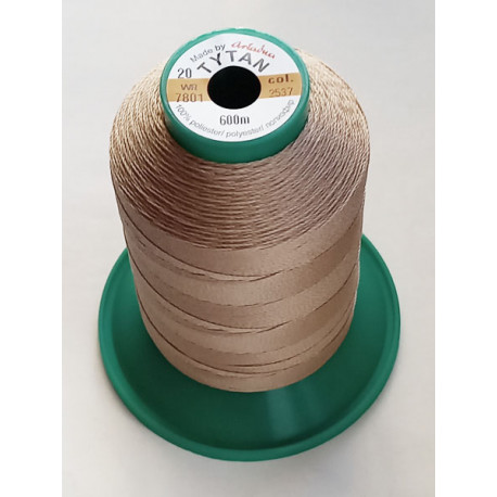 Polyester upholstery thread Tytan 20 WR/600m color 2537 - beige/1pc. 
