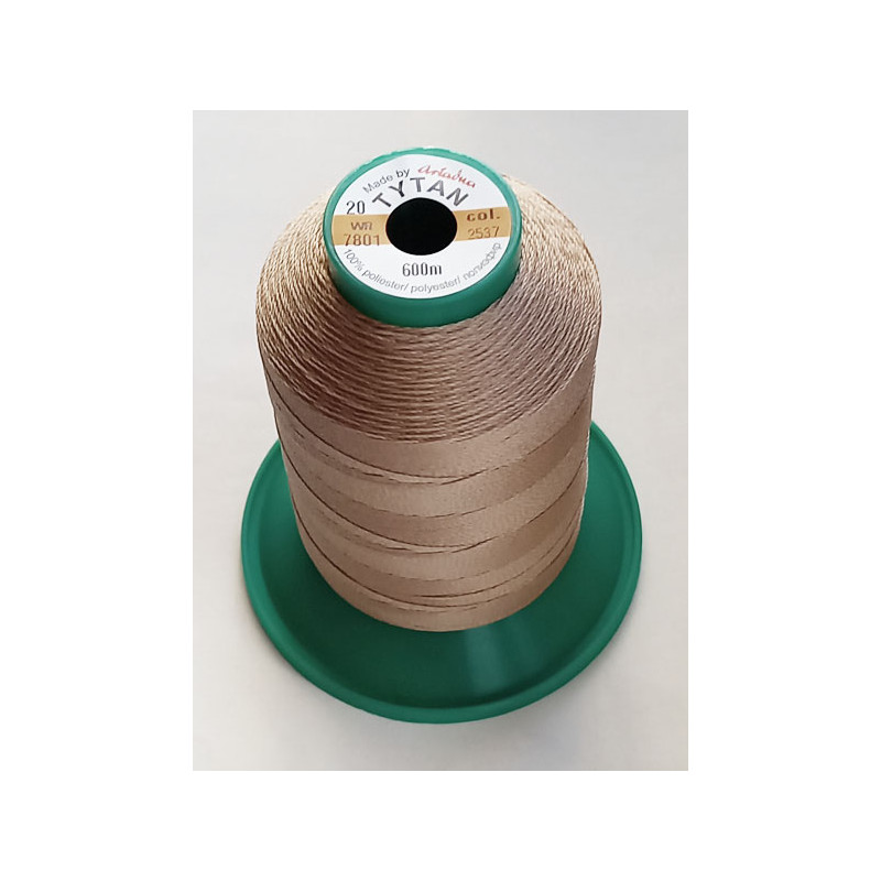 Polyester upholstery thread Tytan 20 WR/600m color 2537 - beige