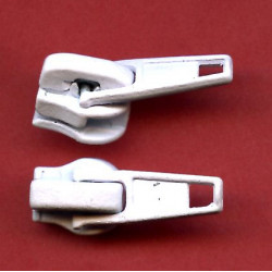 Nylon Coil Short Tab Slider Zipper Pull white/1 pc.