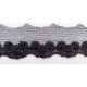Embroidered Tulle lace Trim art.725058.0002/35mm, black/1m