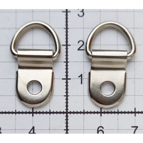 Metal D Ring Lace Hook U18/P/nickel/10 pcs.