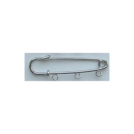 Safety Pin 3 Holes 50 mm nickel/1 pc.